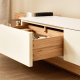 Solidwood Miaco Adjustable Entertainment Unit with Sintered Stone Top