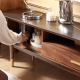 Solidwood Zephyr Walnut Entertainment Unit with Sintered Stone Top