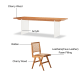 Solidwood Elvoraa Cherry Dining Table Set with 4 Chairs, 2m