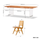 Solidwood Elvoraa Cherry Dining Table Set with 4 Chairs, 2m
