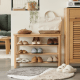 Solidwood Fuji Shoe Bench, 80x30x57cm, Oak
