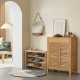 Solidwood Fuji Shoe Bench, 80x30x57cm, Oak