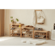 Solidwood Fuji Shoe Bench, 80x30x57cm, Oak