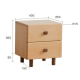 Solidwood Ayla Double Drawer Bedside Table, 40x35CM, Beech