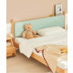 SolidWood Ayla Small Double Bed Frame, Light Teal