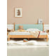 SolidWood Ayla Small Double Bed Frame, Light Teal