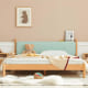 SolidWood Ayla Small Queen Bed Frame, Light Teal