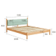 SolidWood Ayla Small Queen Bed Frame, Light Teal