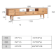 Solidwood Bailey TV Stand, 150x32x45CM, Oak