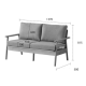 Solidwood Seattle 2-Seater Sofa, 137x80CM, Grey/Dark Wood