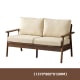 Solidwood Seattle 2-Seater Sofa, 137x80CM, Beige/Dark Wood