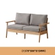 Solidwood Seattle 2-Seater Sofa, 137x80CM, Grey/Oak