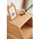 Solidwood Ayla Car Styling Bedside Table, 42x38CM, Beech