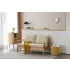 Solidwood Seattle 2-Seater Sofa, 137x80CM, Beige/Oak