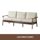 Solidwood Seattle 3-Seater Sofa,201x80CM, Beige/Dark Wood