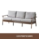 Solidwood Seattle 3-Seater Sofa,201x80CM, Grey/Dark Wood