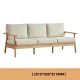 Solidwood Seattle 3-Seater Sofa,201x80CM, Beige/Oak