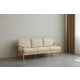 Solidwood Seattle 3-Seater Sofa,201x80CM, Beige/Oak