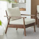 Solidwood Seattle 1-Seater Sofa, Beige/Dark Wood