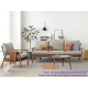 Solidwood Seattle 1-Seater Sofa, Beige/Dark Wood