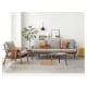 Solidwood Seattle 1-Seater Sofa, Grey/Dark Wood