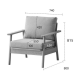 Solidwood Seattle 1-Seater Sofa, 74x80CM, Grey/Dark Wood