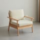 Solidwood Seattle 1-Seater Sofa, Beige/Oak