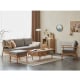 Solidwood Seattle 1-Seater Sofa, Grey/Oak