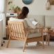 Solidwood Seattle 1-Seater Sofa, Grey/Oak