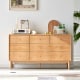 Solidwood Fuji Chest of 7 Drawers, 130x38x74cm, Oak