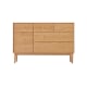 Solidwood Fuji Chest of 6 Drawers, 112x38x74cm, Oak