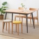 Solidwood Milan Stool with Cushion, Beech & Beige