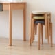 Solidwood Milan Stool with Cushion, 41.5X45cm, Beech & Beige