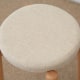 Solidwood Milan Stool with Cushion, 41.5X45cm, Beech & Beige