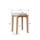 Solidwood Milan Stool with Cushion, 41.5X45cm, Beech & Beige