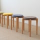 Solidwood Milan Stool with Cushion, Beech & Brown
