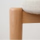 Solidwood Milan Stool with Cushion, 41.5X45cm, Beech & Brown