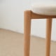 Solidwood Milan Stool with Cushion, 41.5X45cm, Beech & Brown