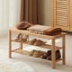 Solidwood Fuji Shoe Bench, 80x30x42cm, Oak