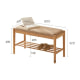 Solidwood Fuji Shoe Bench with cushion, 80x35x42cm, Oak