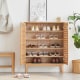 Solidwood Bailey Shoe Cabinet, 80x35x100cm, Oak