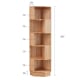 Solidwood Pittsburgh Corner Bookcase, 40x40x180cm, Oak