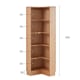 Solidwood Pittsburgh Corner Bookcase, 55x55x180cm, Oak
