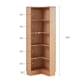 Solidwood Pittsburgh Corner Bookcase, 55x55x180cm, Oak