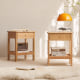 Solidwood Kano Bedside Table, 38x35x47cm, Oak