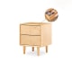 Solidwood Fuji Bedside Table, 40x35x48cm, Oak