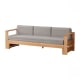 Solidwood Kano 3-Seater Sofa Bed with Armrest, Oak & Grey