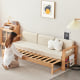 Solidwood Kano 3-Seater Sofa Bed with Armrest, Oak & Grey