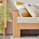 Solidwood Kano 3-Seater Sofa Bed with Armrest, Walnut & Beige