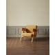 Solidwood Amber Flannelette Armchair, Yellow & Oak